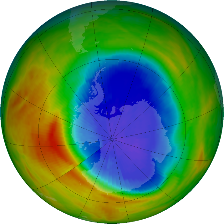 Antarctic ozone map for 06 October 1986